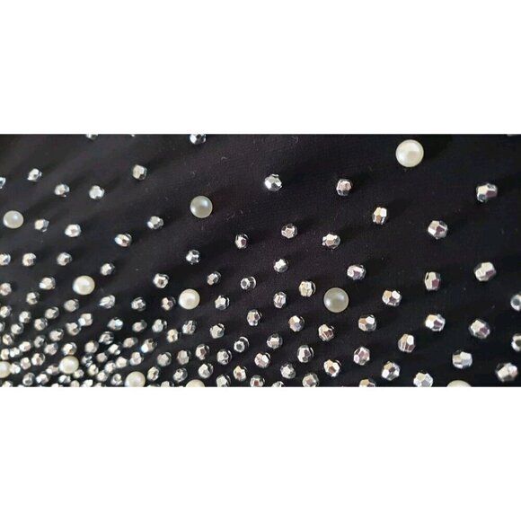 NWT CHAUS NY BLACK EMBELLISHED SILVER & PEARL BEADED SLEEVELESS BLOUSE TOP SZ... - Picture 4 of 8